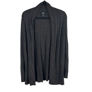 Eileen Fisher Chocolate Knit Open Front Cardigan Size L